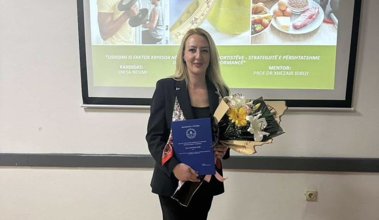 Enesa Nesimi, magjistre në fushën e nutricionit